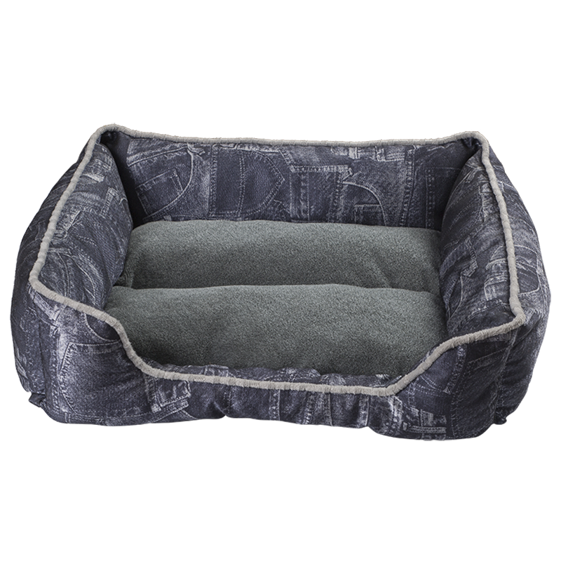 Lit pour animaux de compagnie HY-10 en faux jean câlin
